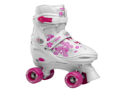patins à roulettes roses et blancs pour filles